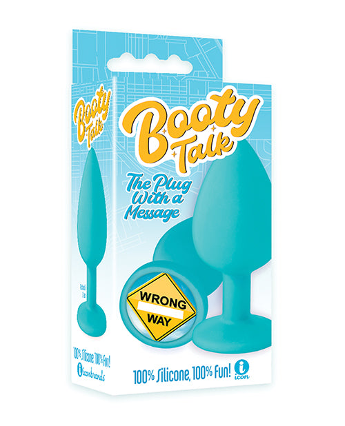 The 9's Booty Talk Butt Plug Blue Wrong Way