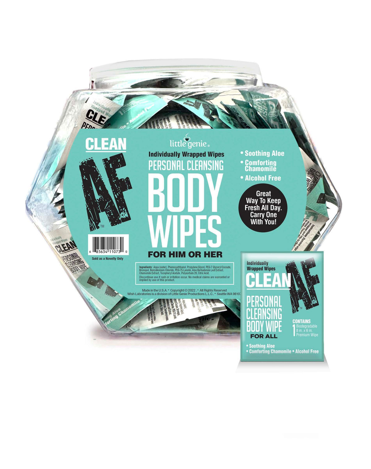Clean Af Fishbowl 96 Pc Individual Body Wipes Default Title