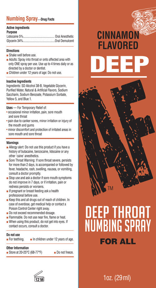 Deep Af Numbing Throat Spray Cinnamon Default Title