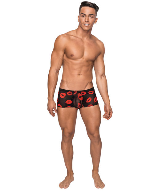 Mini Short Sheer Lips Black Large
