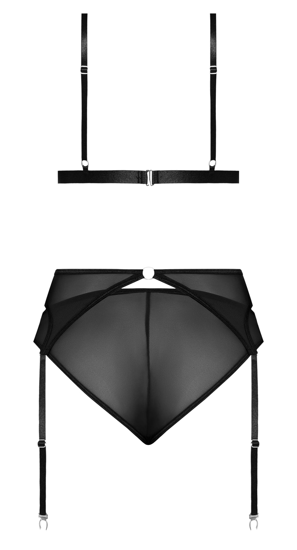 Sassy Bra Garter & Rouched Panty Black 2xl Default Title