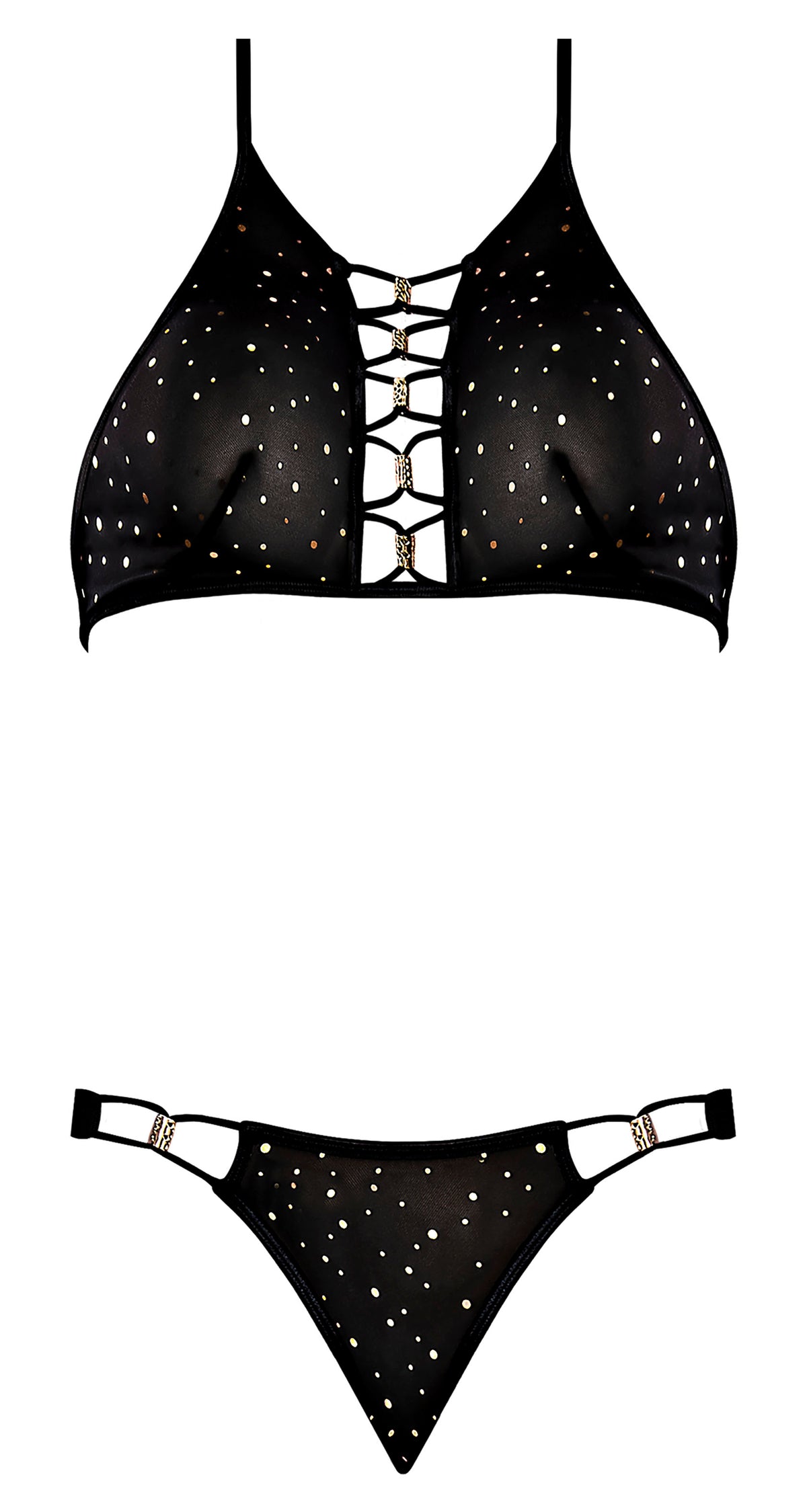 Glitz & Glam Halter Bralette & Panty Black