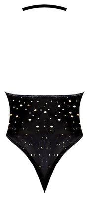Glitz & Glam Teddy W/ Snap Crotch Black 2XL