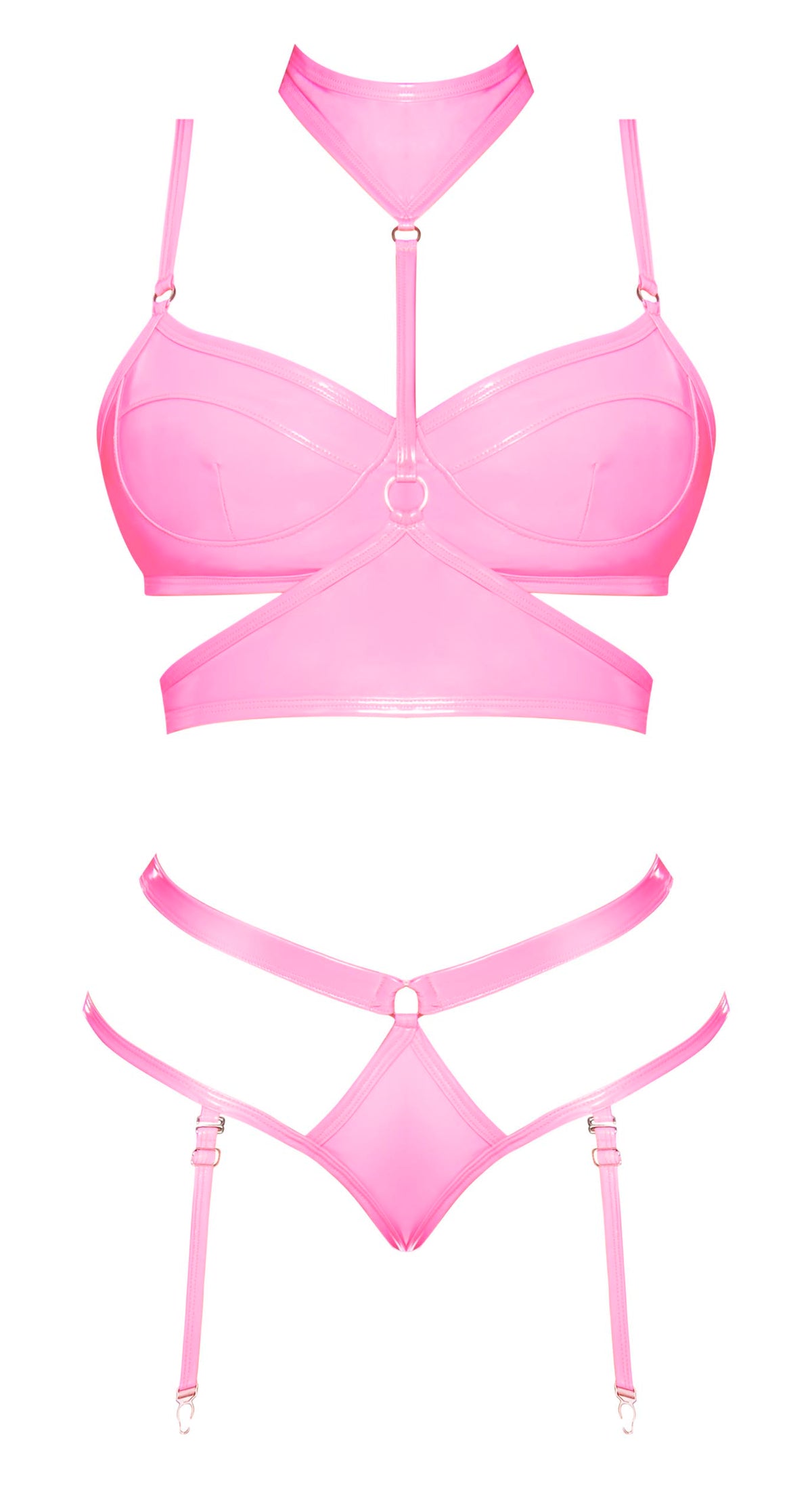 Club Candy Bra Harness & Panty Pink
