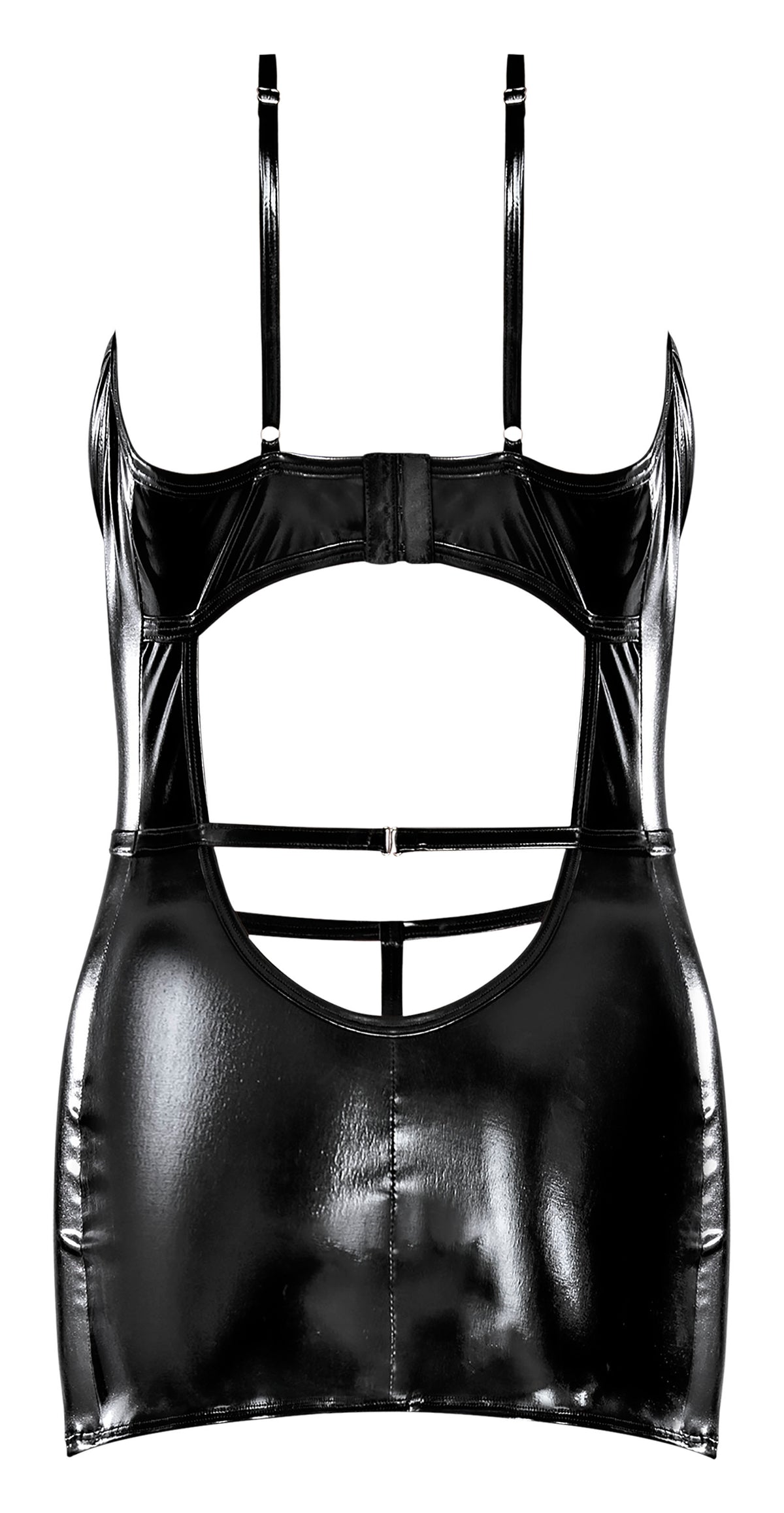 Liquid Onyx Cut Out Mini Dress & G-set Black 2xl