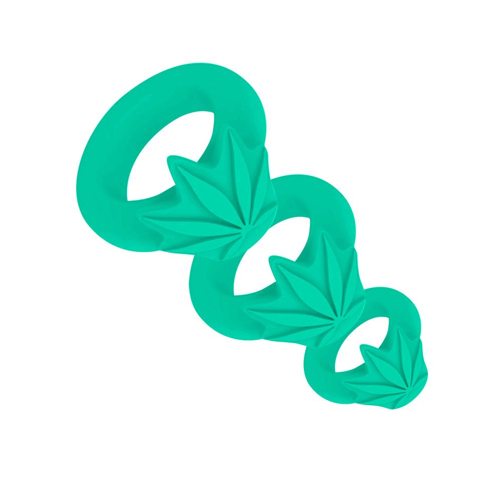 Hazey Silicone Pot Leaf 3 Ring Set Default Title