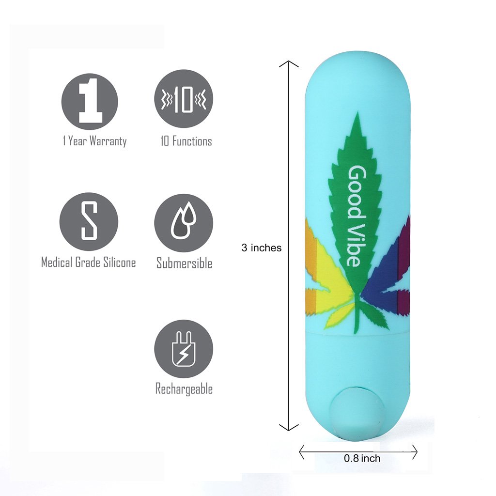 Jessi 420 10 Function Mini Rechargeable Bullet Teal