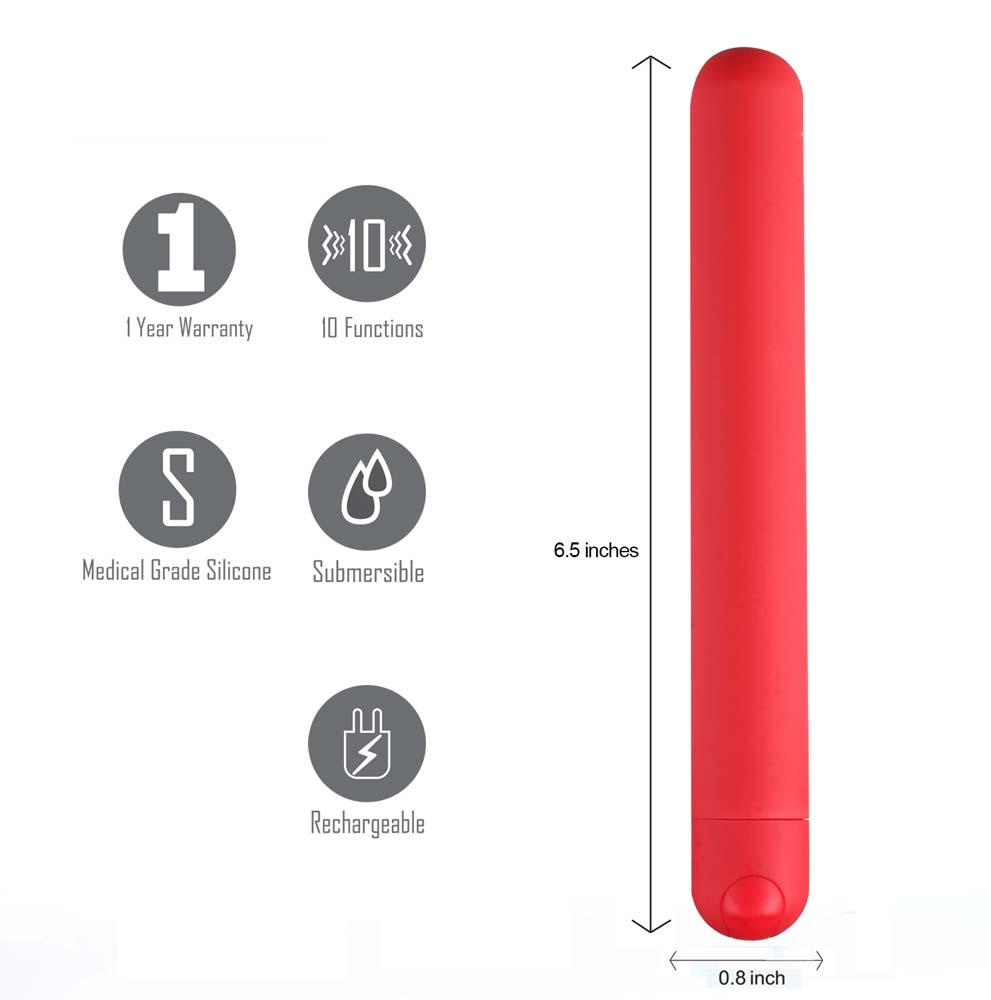 Abbie Long Rechargeable Bullet Red Default Title