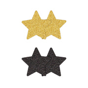 Pretty Pasties Glitter Stars Black/gold 2 Pair Default Title