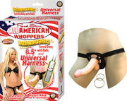 All American 6 1/2in Dong Vib W/ Universal Harness Flesh Default Title