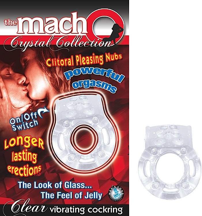 Macho Crystal Cockring Clear Vibrating Default Title