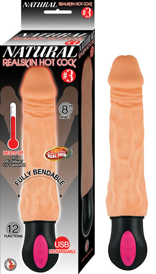 Natural Realskin Hot Cock #3 8 Flesh " Default Title