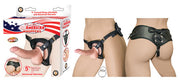 All American Whoppers 5 Curved Dong W Balls Flesh & Universal Harness" Default Title