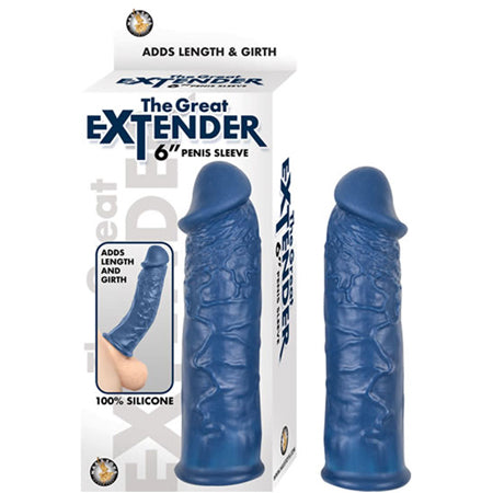 The Great Extender 6 Penis Sleeve " Blue