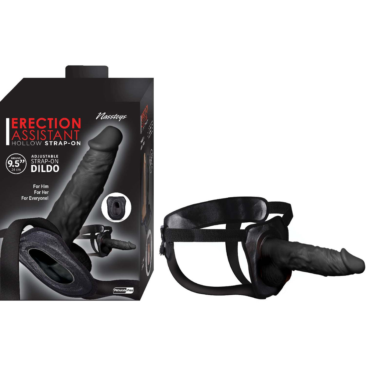 Erection Assistant Hollow Strap-on 9.5 Black " Default Title
