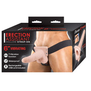 Erection Assistant Hollow Strap-on 6 Vibrating White