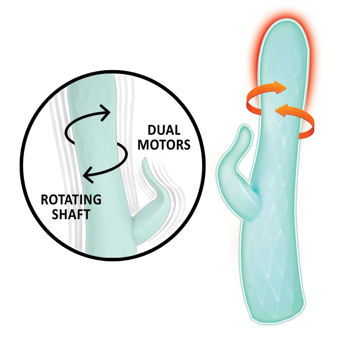 Goddess Heat Up Rotating Massager Aqua