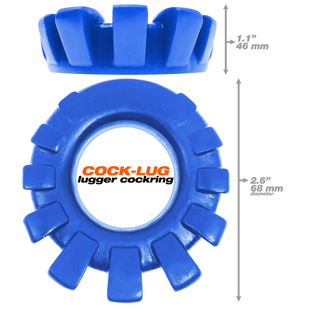 Cock-lug Lugged Cockring Marine Blue