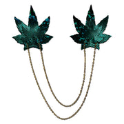 Shattered Glass Disco Ball Weed W Gold Chain Nipple Pasties Default Title