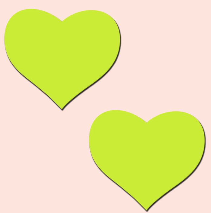 Pastease Hearts Glow In The Dark Neon Yellow Default Title