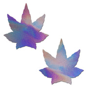 Pastease Indica Pot Leaf Silver Holographic Pasties Default Title