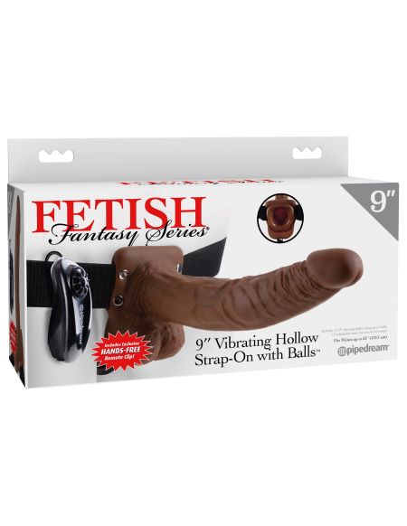 Fetish Fantasy 9 Vibrating Hollow Strap On W/balls