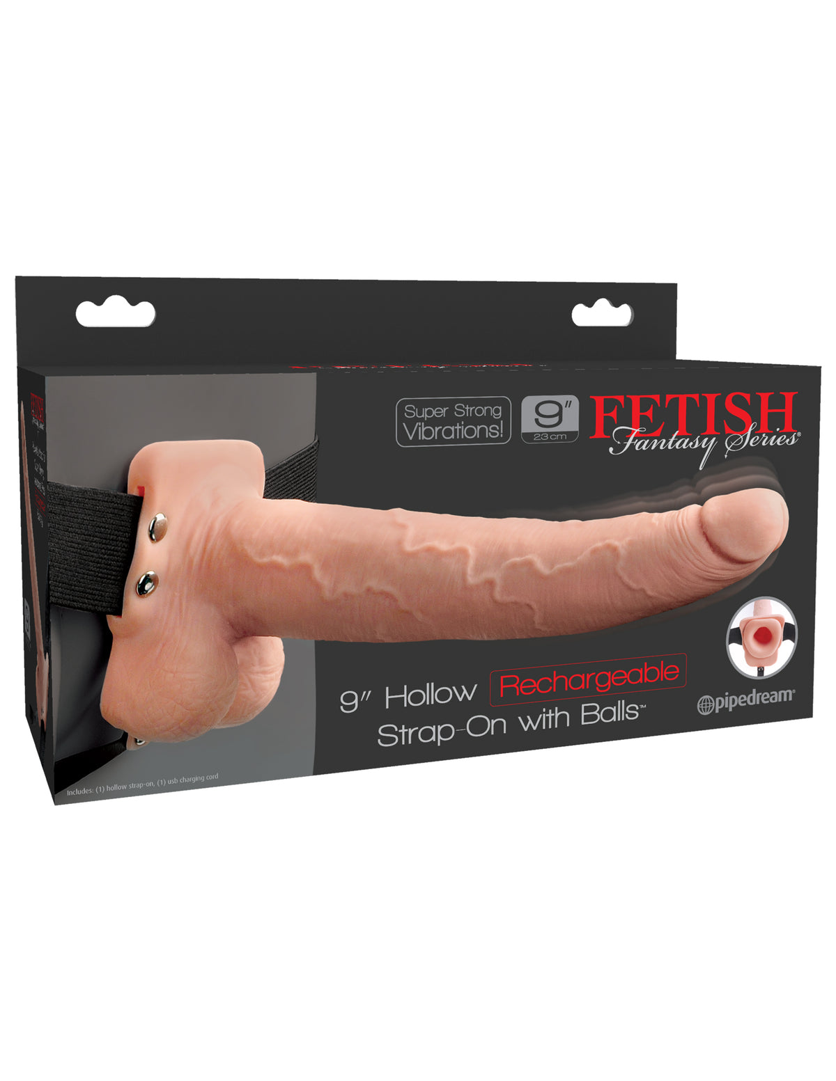 Fetish Fantasy In Hollow Rechargeable Strap-on W/ Balls