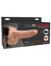 Fetish Fantasy In Hollow Rechargeable Strap-on Flesh 6"