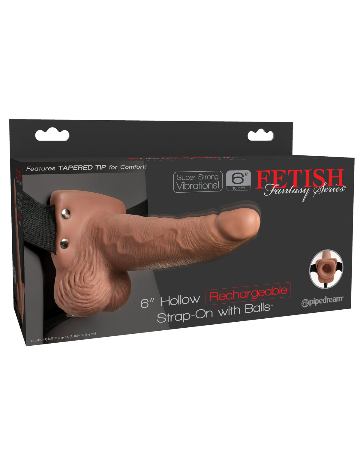 Fetish Fantasy In Hollow Rechargeable Strap-on Tan 6"