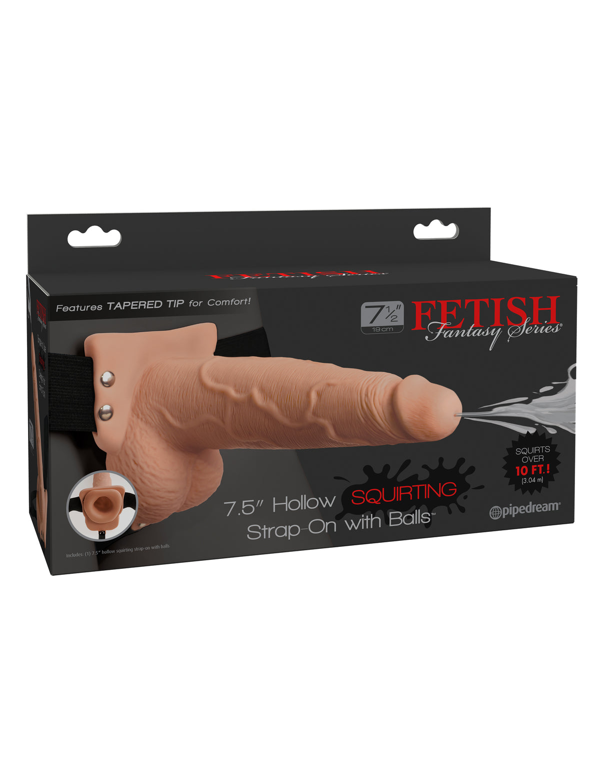 Fetish Fantasy 7.5 In Hollow Squirting Strap-on W/ Balls Flesh