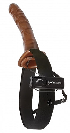 Fetish Fantasy 10in Chocolate Dream Vibrating Hollow Strap On Default Title