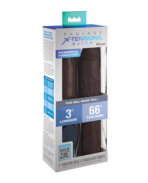 Fantasy X-tensions Elite 9in Sleeve W/ Vibrating Plug Brown Default Title