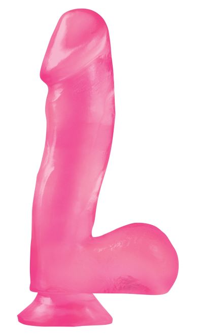 Basix Rubber Works Dong W/suction Cup Pink 6.5"