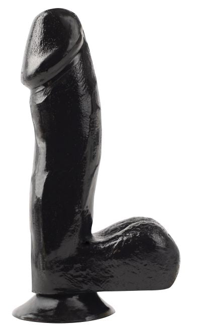 Basix Rubber Works Dong W/suction Cup Black 6.5"