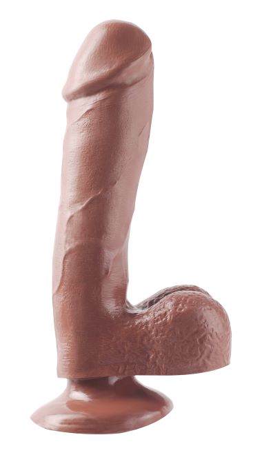 Basix Rubber Works Dong W/suction Cup Brown 7.5"
