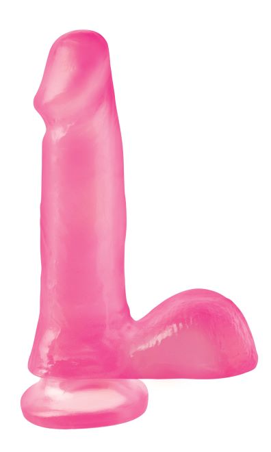 Basix Rubber Works Dong W/suction Cup Pink 6"