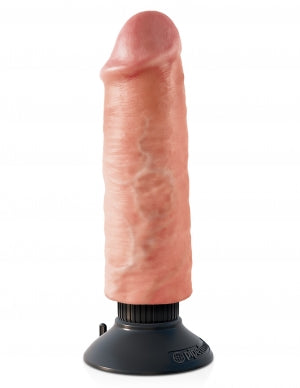 King Cock 6in Cock Vibrating Flesh