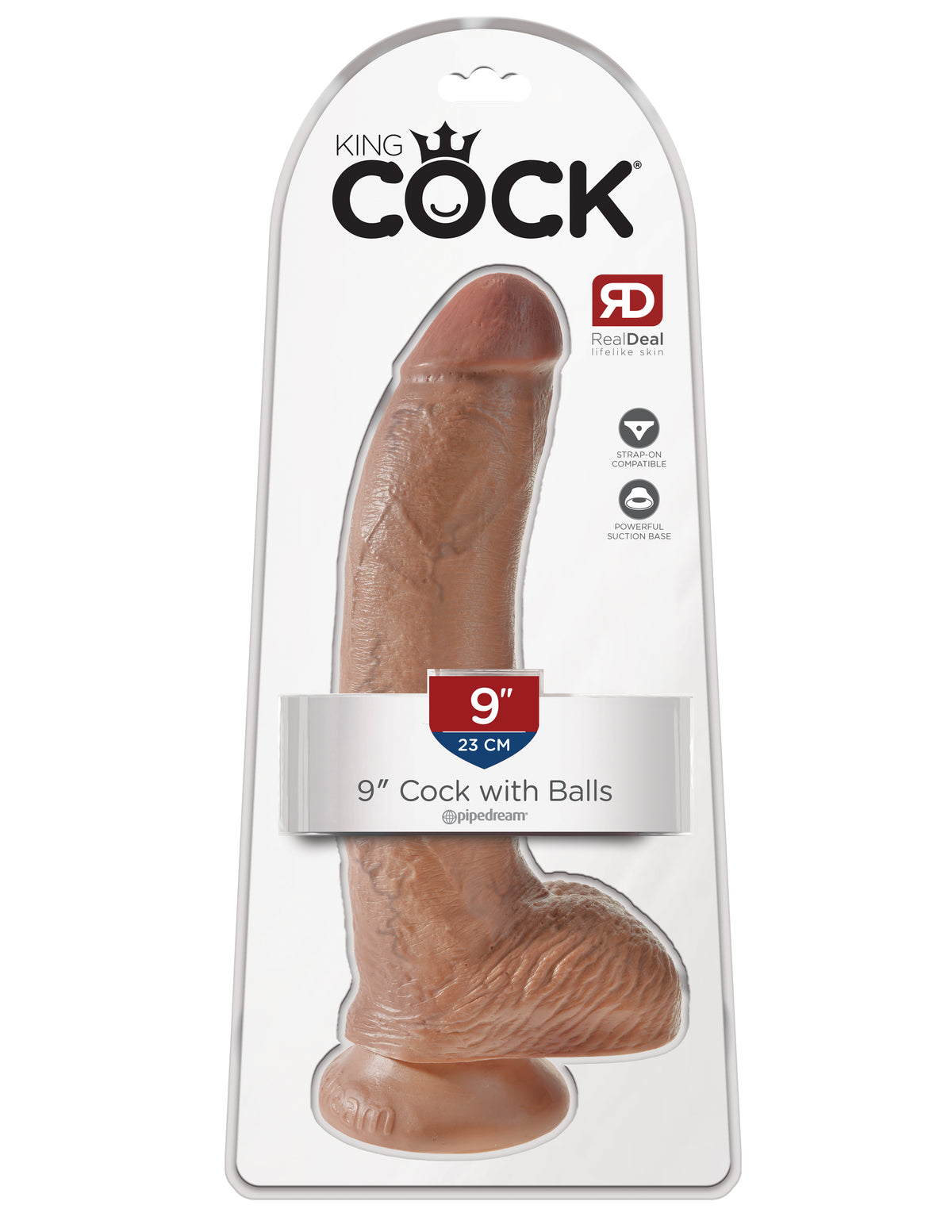 King Cock Cock W/balls Tan 9"