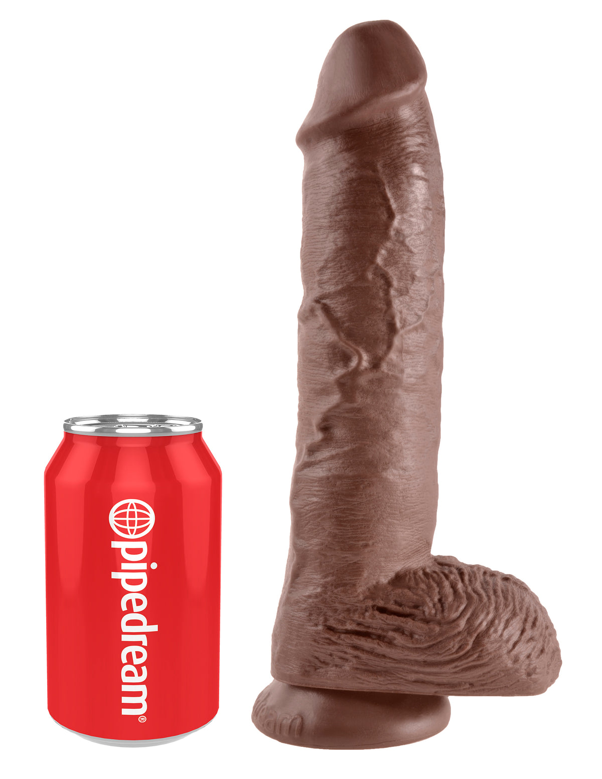 King Cock 10in Cock W/balls Brown