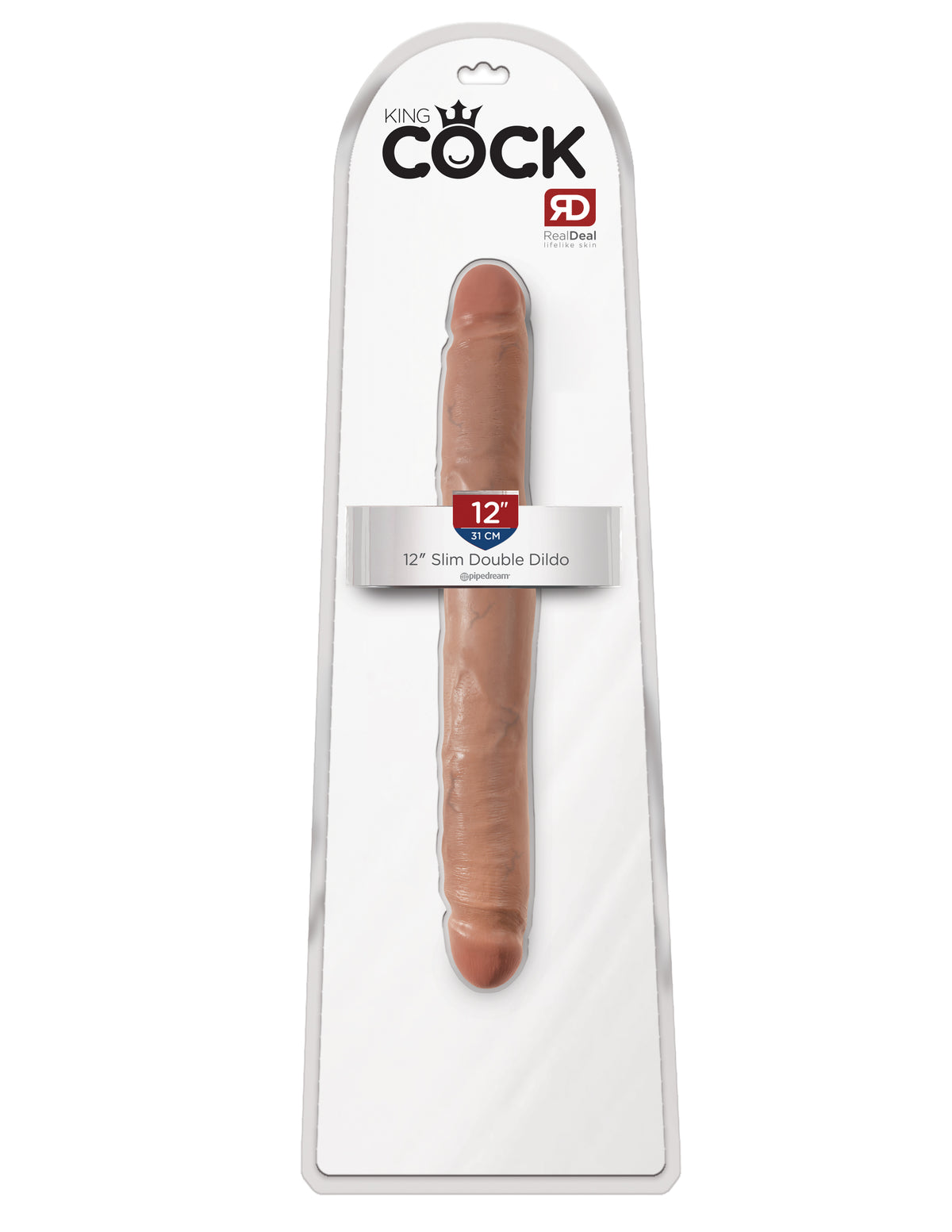 King Cock 12 In Slim Double Dildo Tan