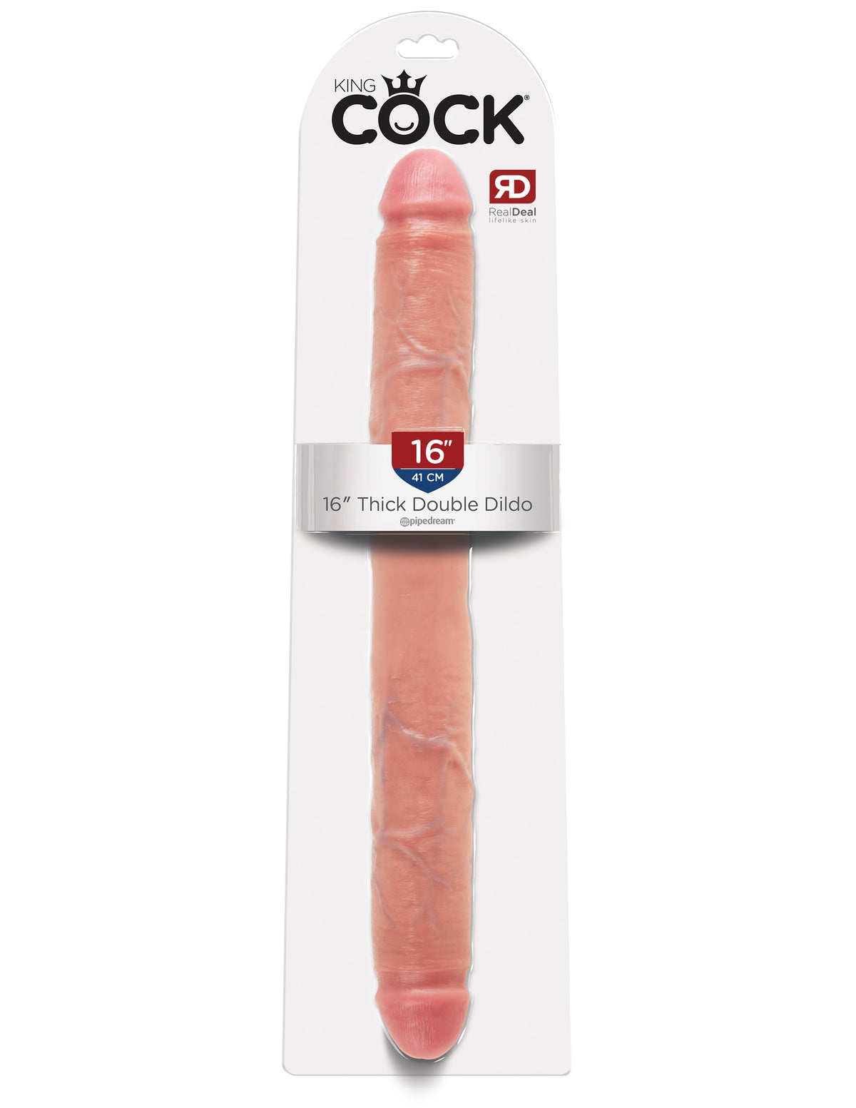 King Cock 16in Thick Double Dildo Flesh