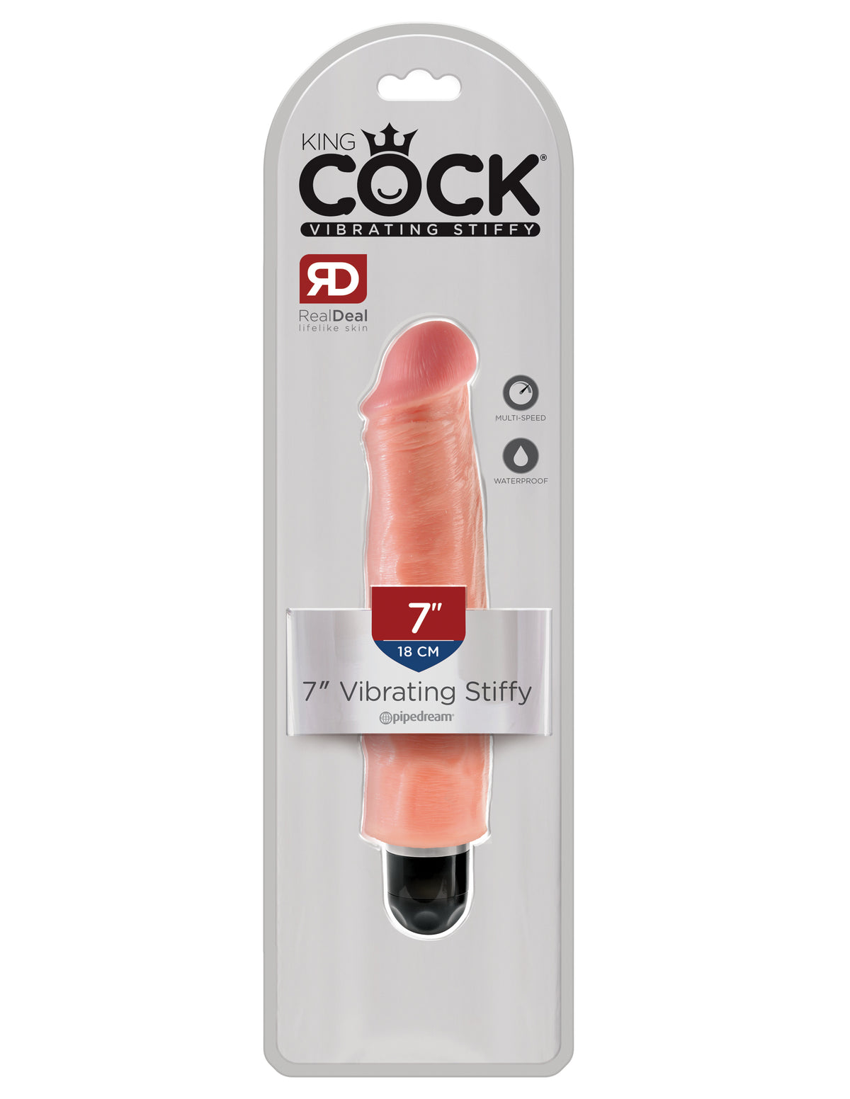 King Cock 7 Vibrating Stiffy " Beige