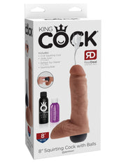 King Cock 8 In Squirting Cock W/ Balls Tan Default Title