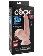 King Cock Triple Density Plus Cock W/ Swinging Balls Light