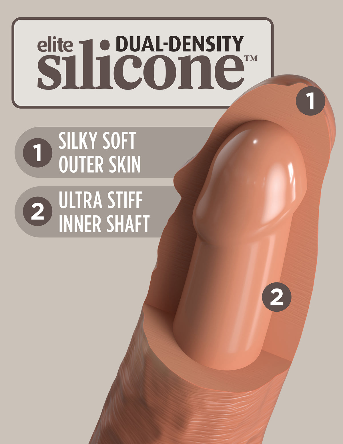 King Cock Elite 8 In Vibrating Dual Density
