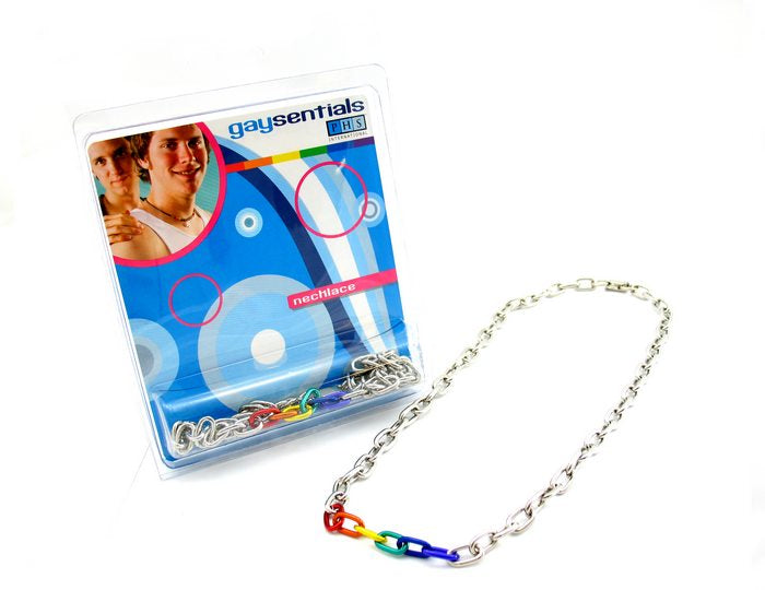 (wd) Rainbow & Silver Links Necklace 20 " Default Title