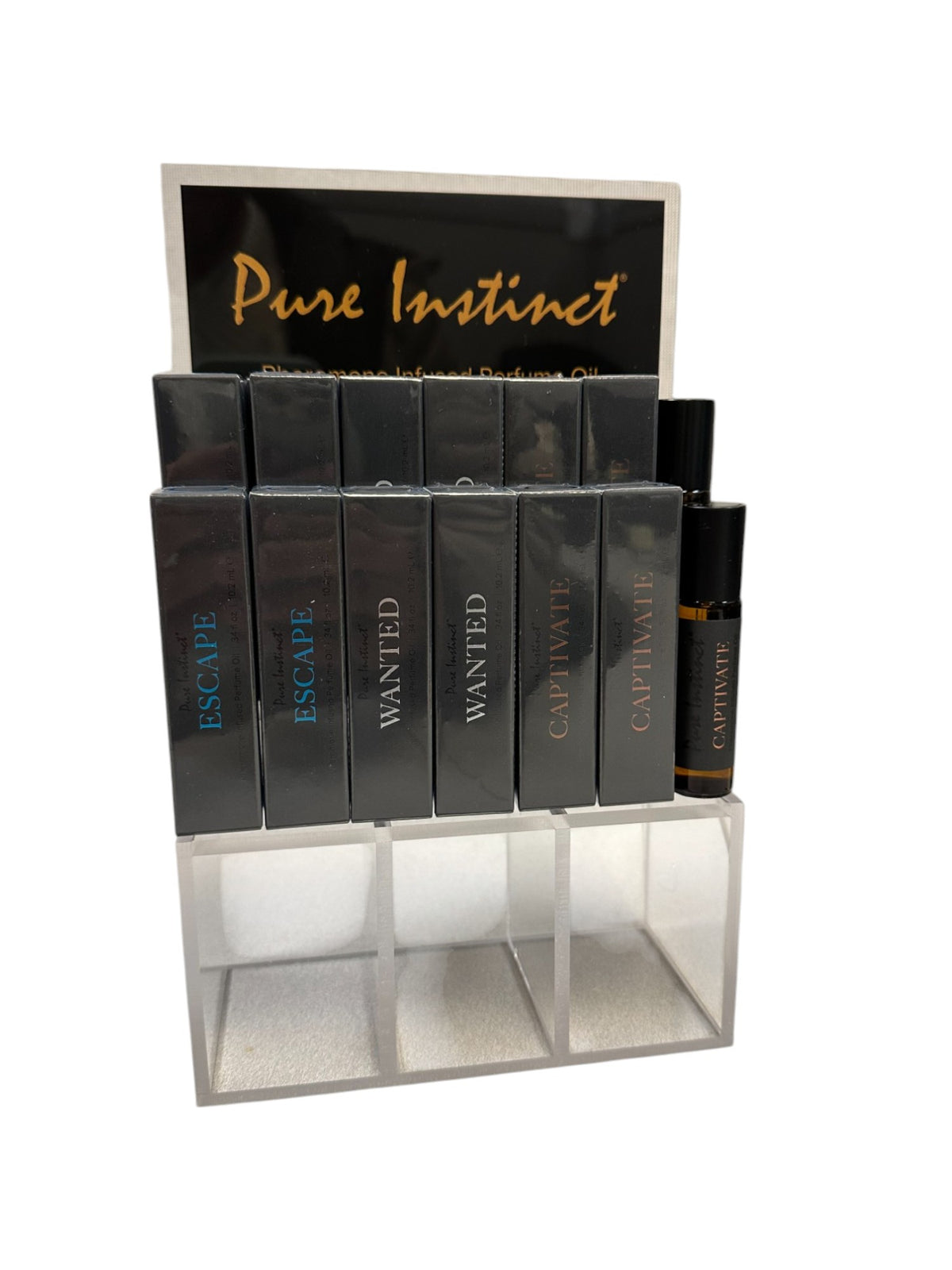 Pure Instinct Pheromone Infused Perfume Oil Men Acrylic Cube Display W/testers Default Title