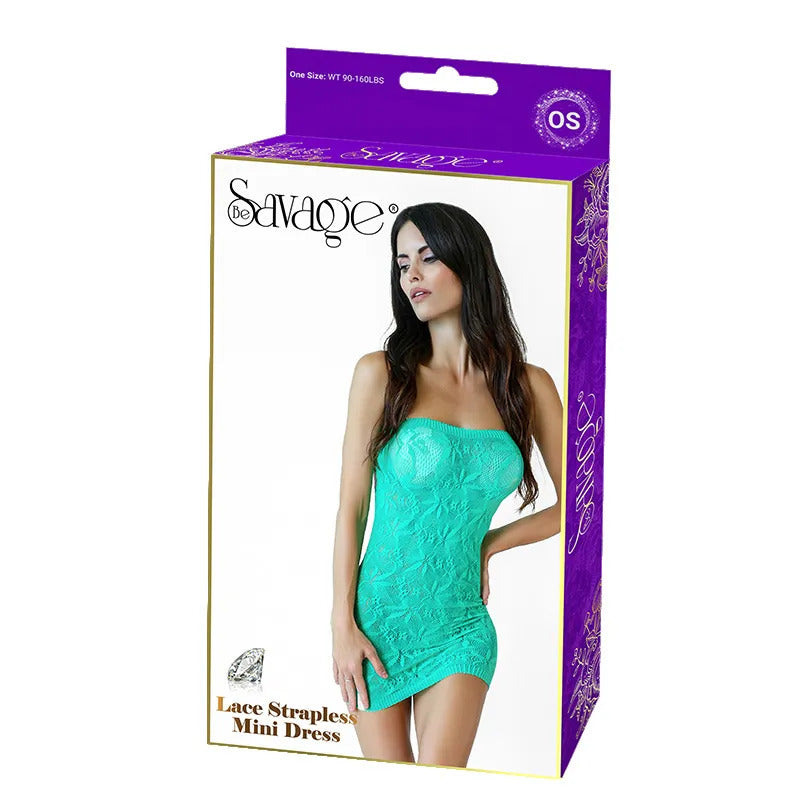 Lace Strapless Mini Dress