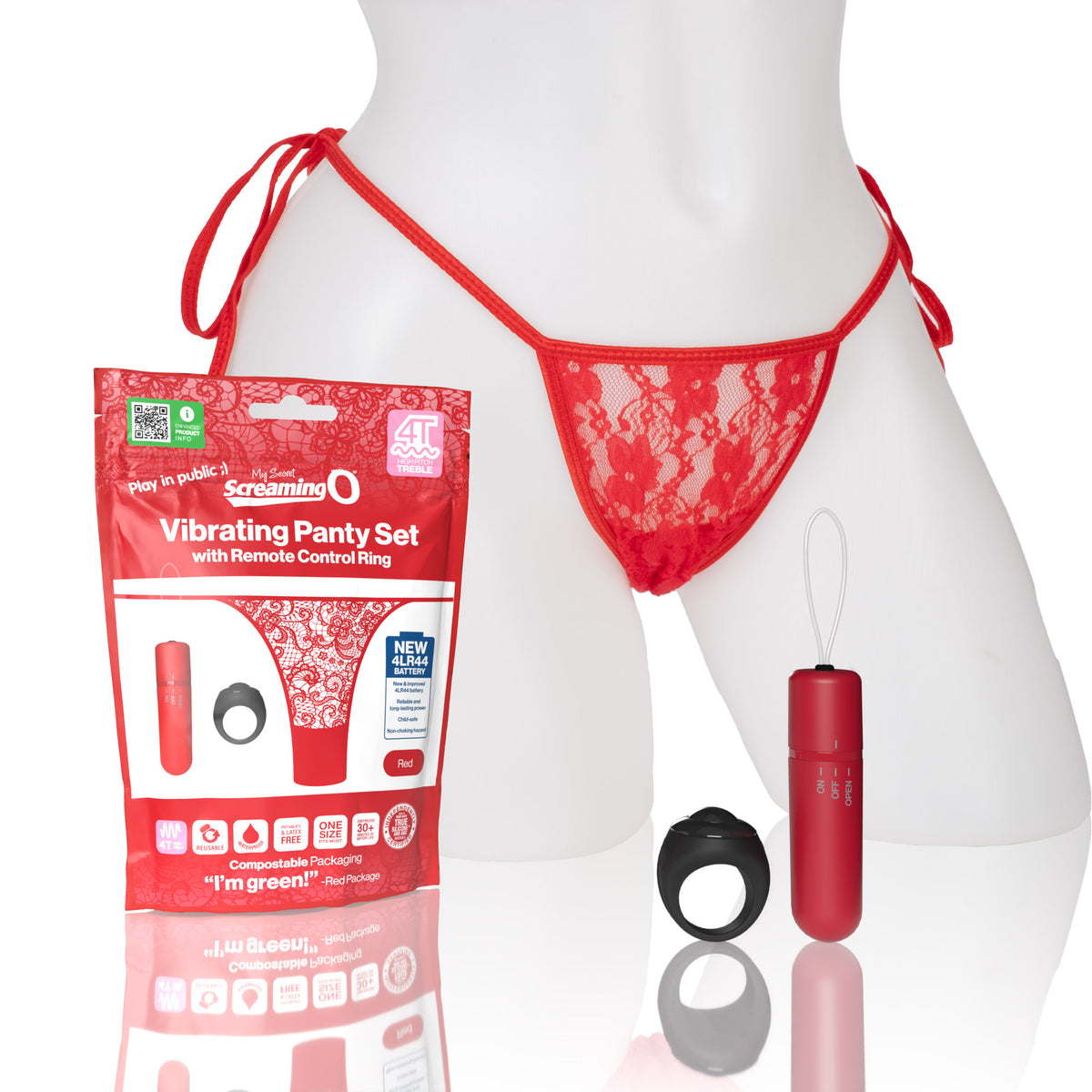 Screaming O My Secret 4t Panty Vibe (treble) Red