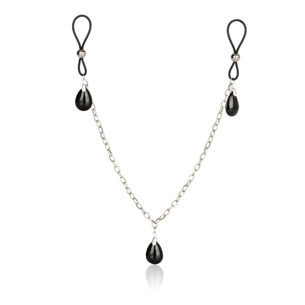 Nipple Play Non Piercing Nipple Chain Jewelry Onyx Black